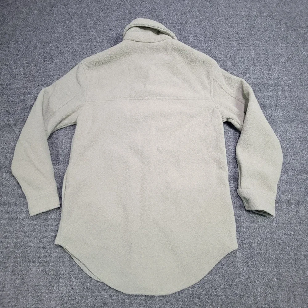 Rachel Zoe Shirt‎ Jacket Women Small Beige Fleece Button Down Long Sleeve Casual